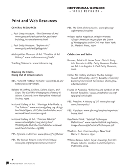 Print and Web Resources (PDF, 191KB)
