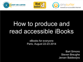How to Produce and Read Accessible Ibooks