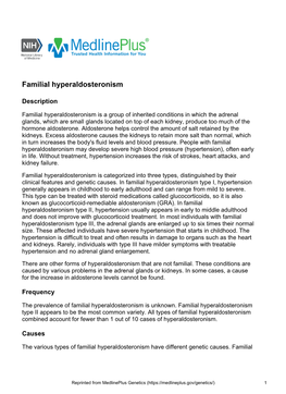 Familial Hyperaldosteronism