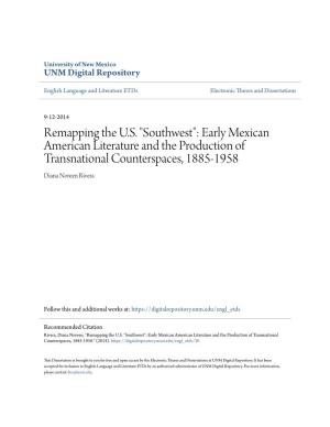 Early Mexican American Literature and the Production of Transnational Counterspaces, 1885-1958 Diana Noreen Rivera