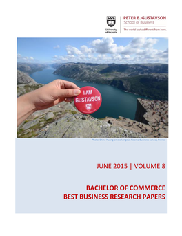 June 2015 | Volume 8 Bachelor of Commerce