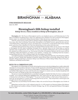 Birmingham's Fifth Bishop Installed