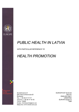 Public Health in Latvia Health Promotion