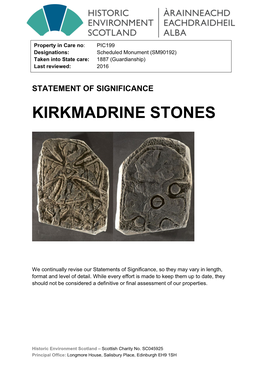 Kirkmadrine Stones Statement of Significance