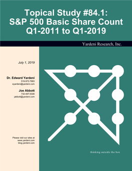 S&P 500 Basic Share Count Q1-2011 to Q1-2019