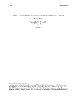 Mason Marks1 Presented at We Robot, 2019 Working Paper Abstract