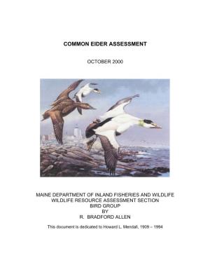 Common Eider Species Assessment