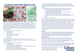 Graduate Internship Opportunity Experience of Publishing Online And/Or in Print Media