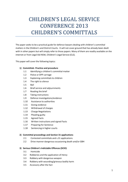 Children's Committals