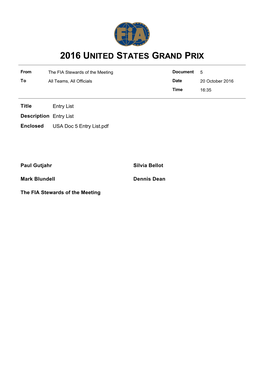 2016 United States Grand Prix