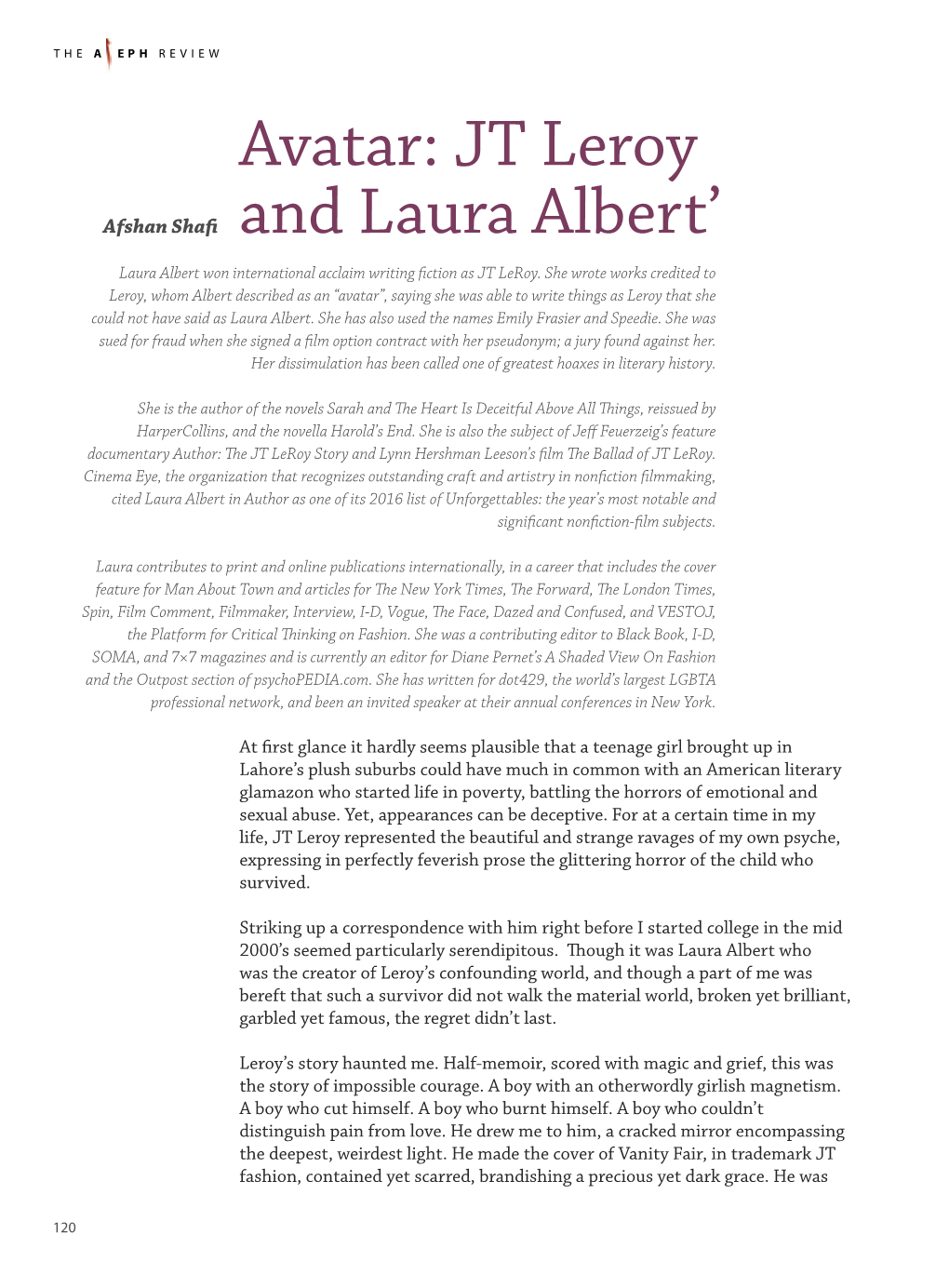 Avatar: JT Leroy and Laura Albert'