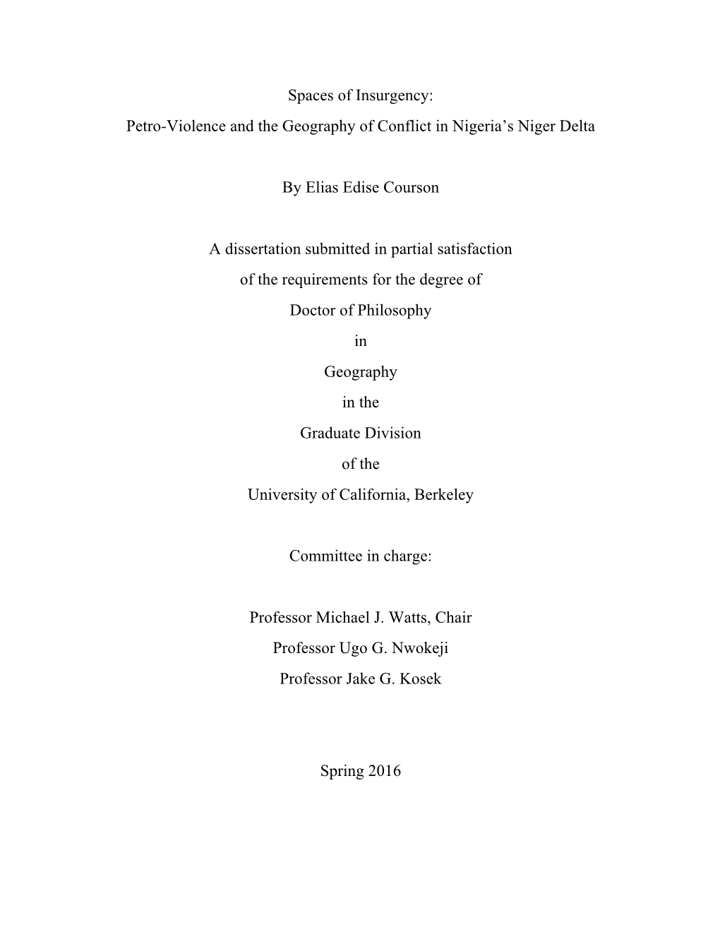 Petro-Violence and the Geography of Conflict in Nigeria's