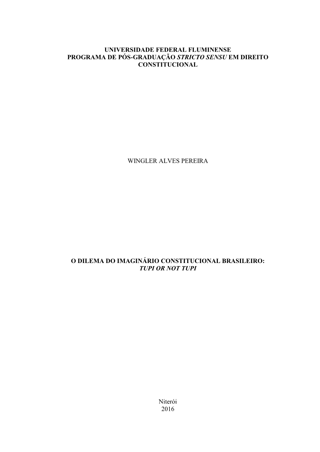 Universidade Federal Fluminense Programa De Pós-Graduação Stricto Sensu Em Direito Constitucional