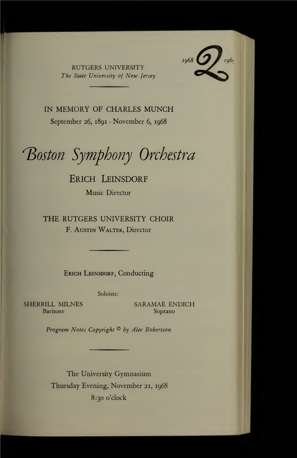 Boston Symphony Orchestra Concert Programs, Season 88, 1968