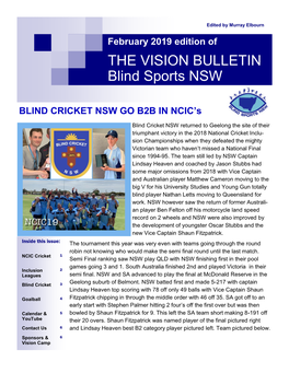BLIND CRICKET NSW GO B2B in NCIC’S