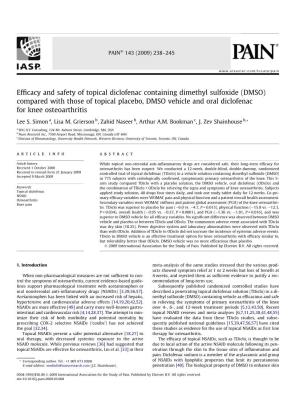 Efficacy and Safety of Topical Diclofenac