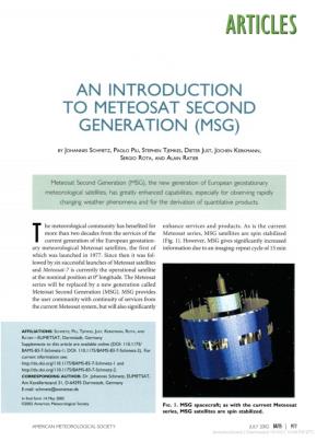 An Introduction to Meteosat Second Generation (Msg)
