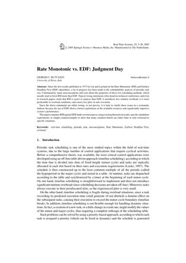 Rate Monotonic Vs. EDF: Judgment Day