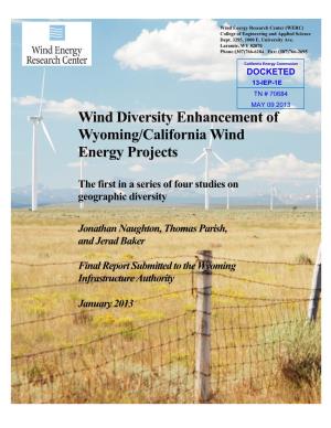 Wind Diversity Enhancement of Wyoming/California Wind Energy Projects