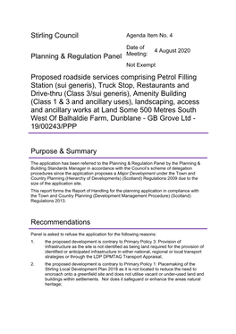 Proposed Roadside Services Comprising