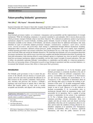 Future-Proofing Biobanksâ€™ Governance