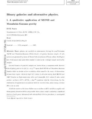 Binary Galaxies and Alternative Physics