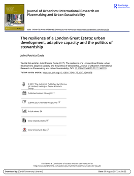 The Resilience of a London Great Estate: Urban Development, Adaptive Capacity and the Politics of Stewardship