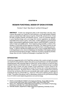 Modern Functional Design of Groin Systems