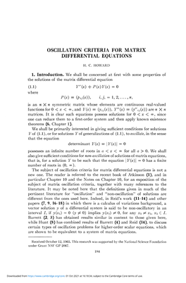 Oscillation Criteria for Matrix Differential Equations