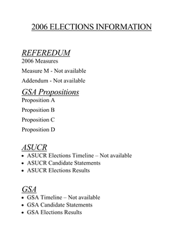 2006 Elections Information