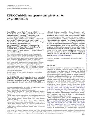 An Open-Access Platform for Glycoinformatics