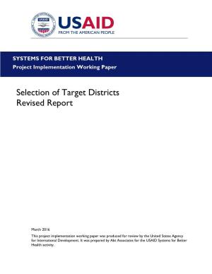 Selection of Target Districts Revised Report