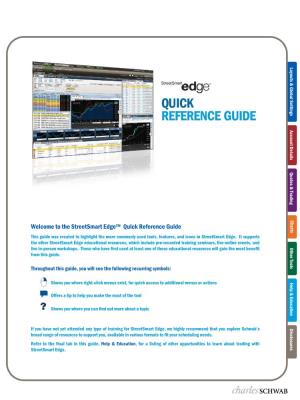 Welcome to the Streetsmart Edge™ Quick Reference Guide