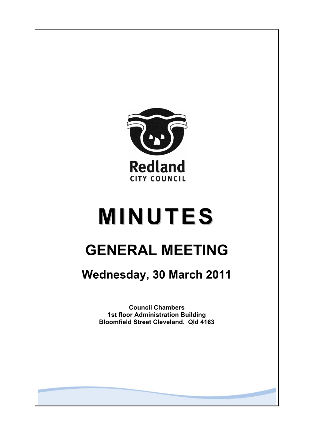 30 March 2011 General Meeting Minutes