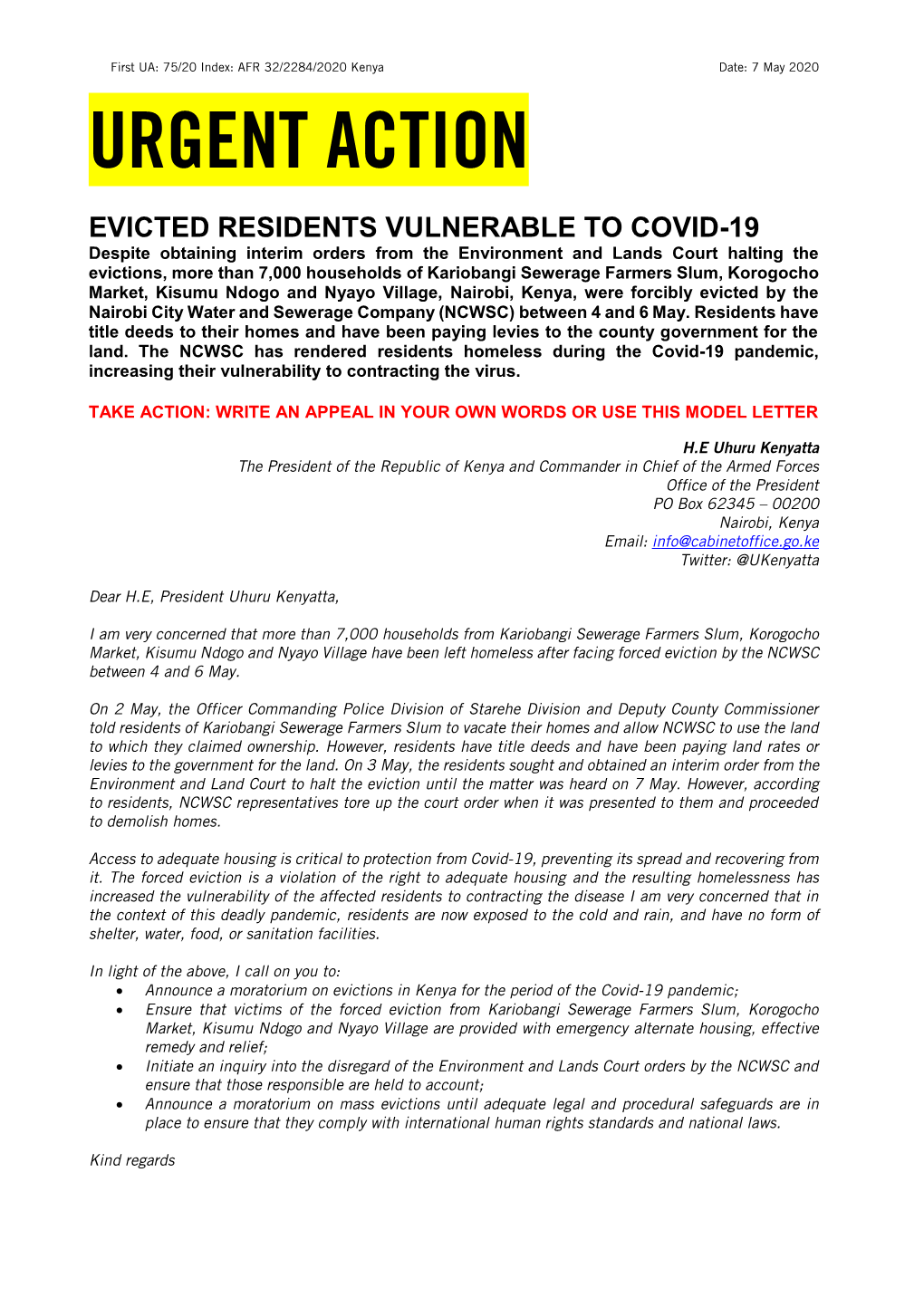 Kenya: Evicted Residents Vulnerable to Covid-19