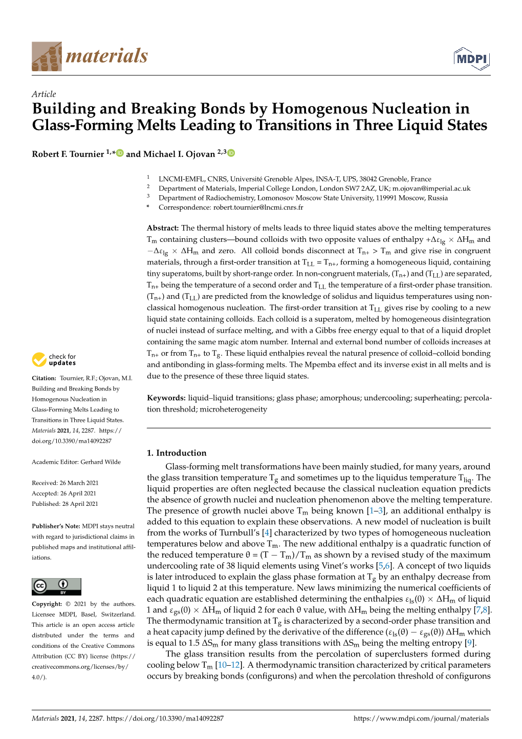 Building and Breaking Bonds by Homogenous Nucleation in Glass-Forming Melts Leading to Transitions in Three Liquid States