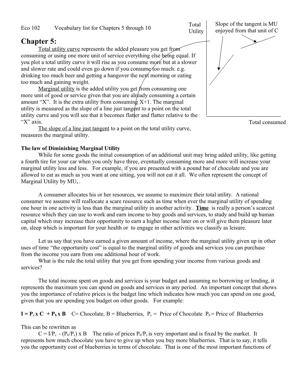 Vocabulary List for Chapters 5 Through 10