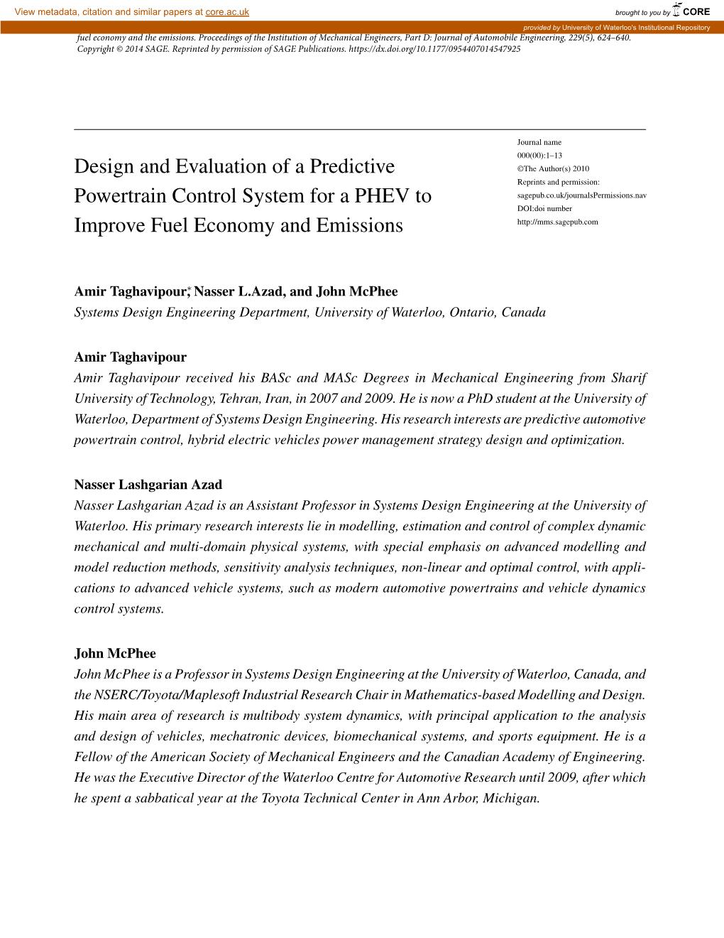 Design and Evaluation of a Predictive Powertrain Control System