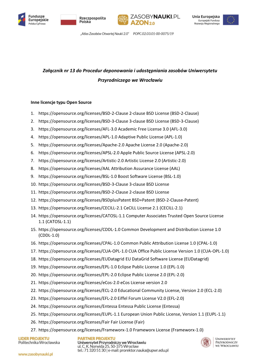 Inne Licencje Open Source