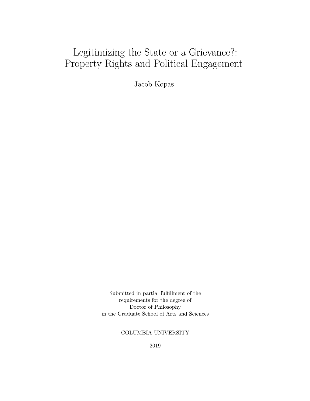 Property Rights and Political Engagement