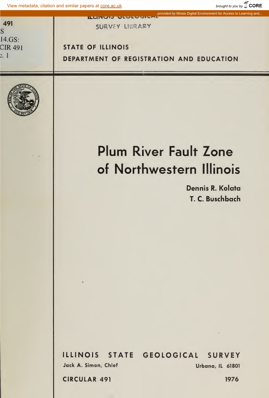 Plum River Fault Zone of Northwestern Illinois
