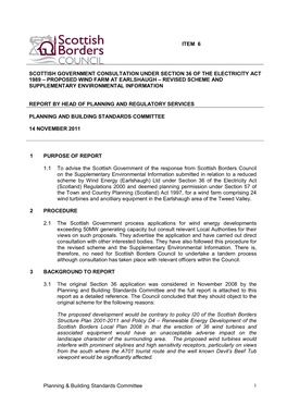 Planning & Building Standards Committee ITEM 6 SCOTTISH