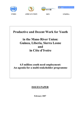 Productive and Decent Work for Youth in the Mano River Union: Guinea