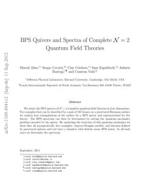 BPS Quivers and Spectra of Complete N = 2 Quantum Field Theories