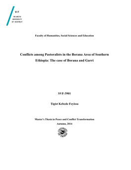 Conflicts Among Pastoralists in the Borana Area of Southern Ethiopia: the Case of Borana and Garri