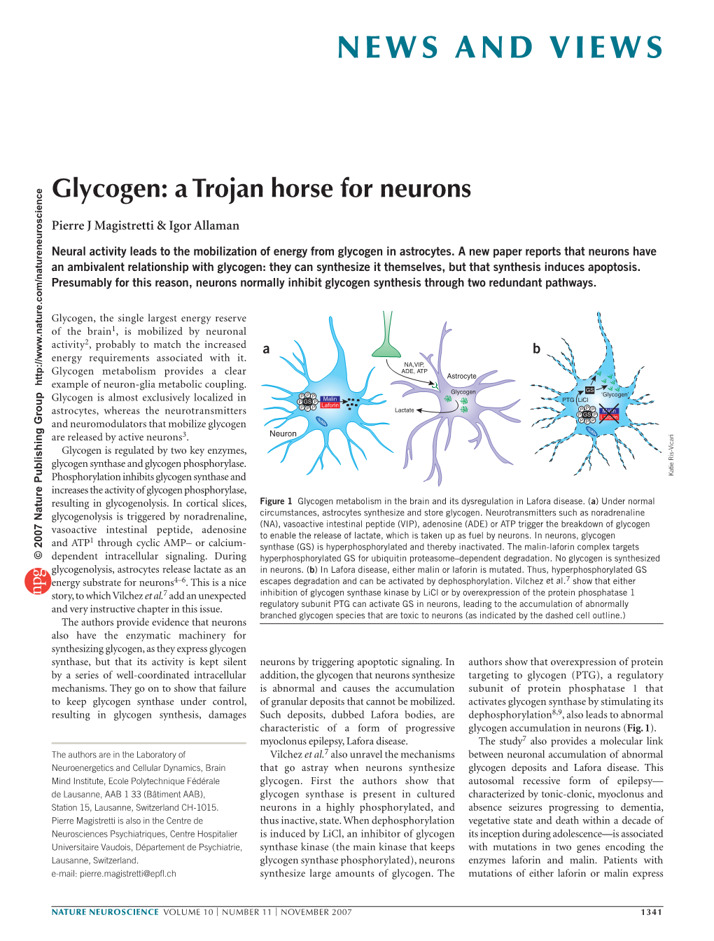 Glycogen: a Trojan Horse for Neurons