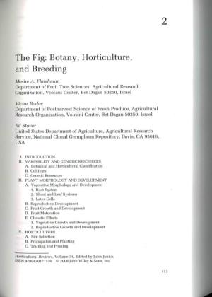 The Fig: Botany, Horticulture, and Breeding