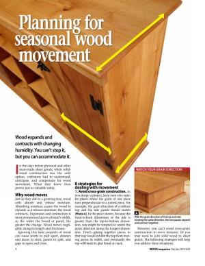 Planning for Seasonal Wood Movement