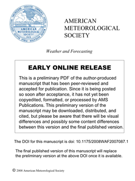 American Meteorological Society Early Online Release