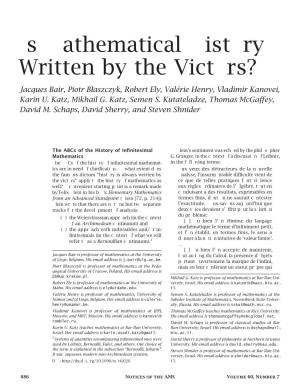 Is Mathematical History Written by the Victors?